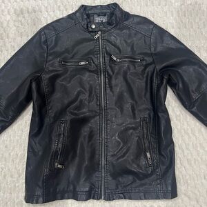 vintage faux leather jacket with fur interior